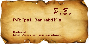 Pápai Barnabás névjegykártya